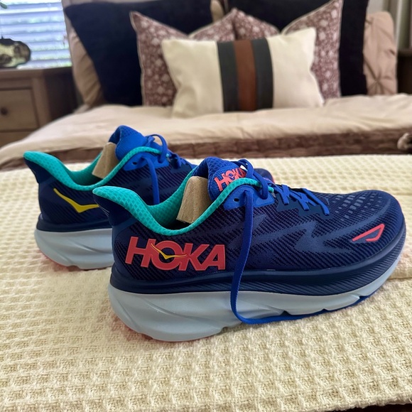 NEW Hoka Clifton 9 Bellwether Blue/Ceramic size 10 Blue Coral Turquoise women - Picture 5 of 10
